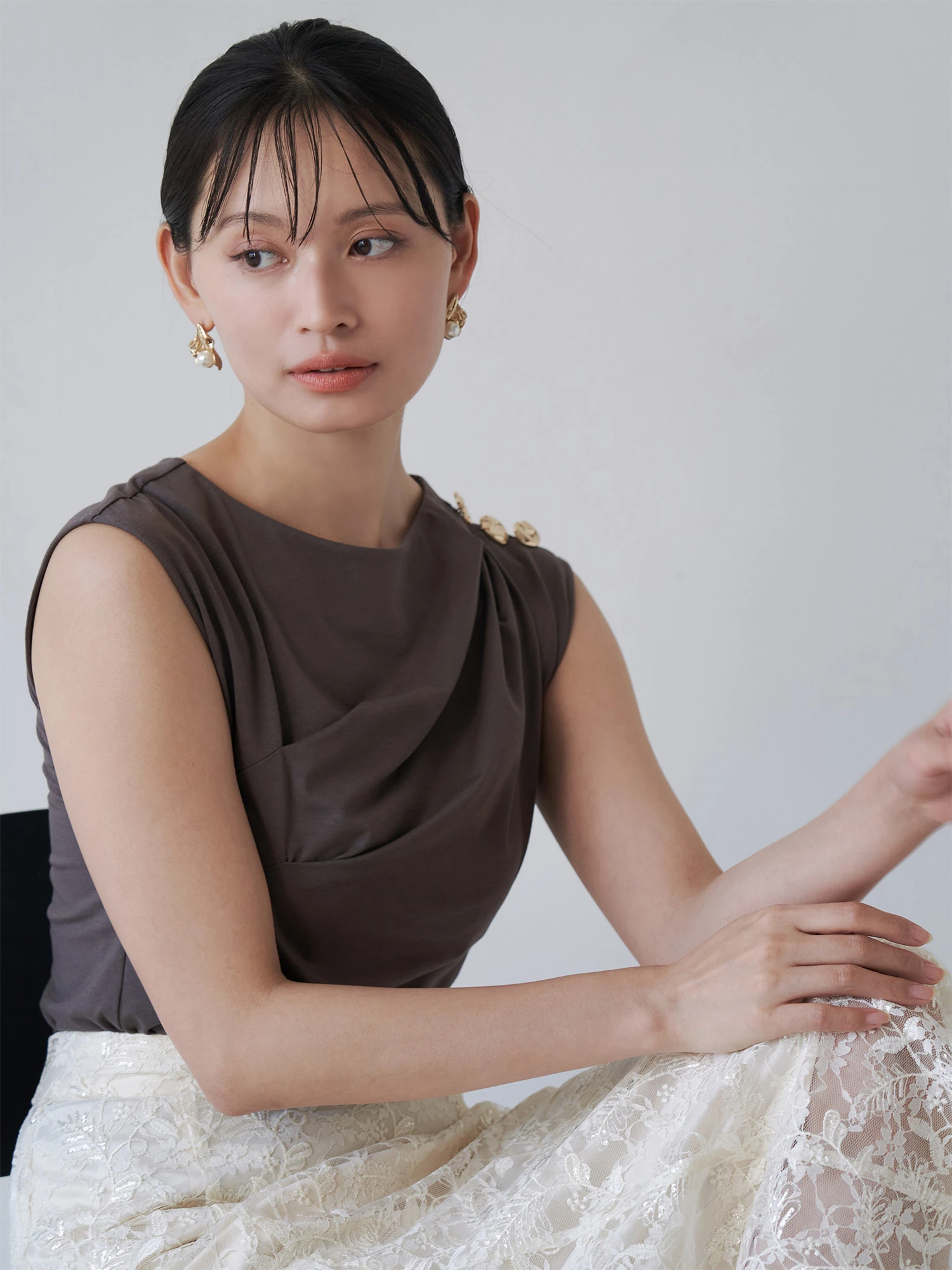 tシャツ タックアシメフレンチカットソー レディース タックアシメフレンチカットソー | レディースファッション通販