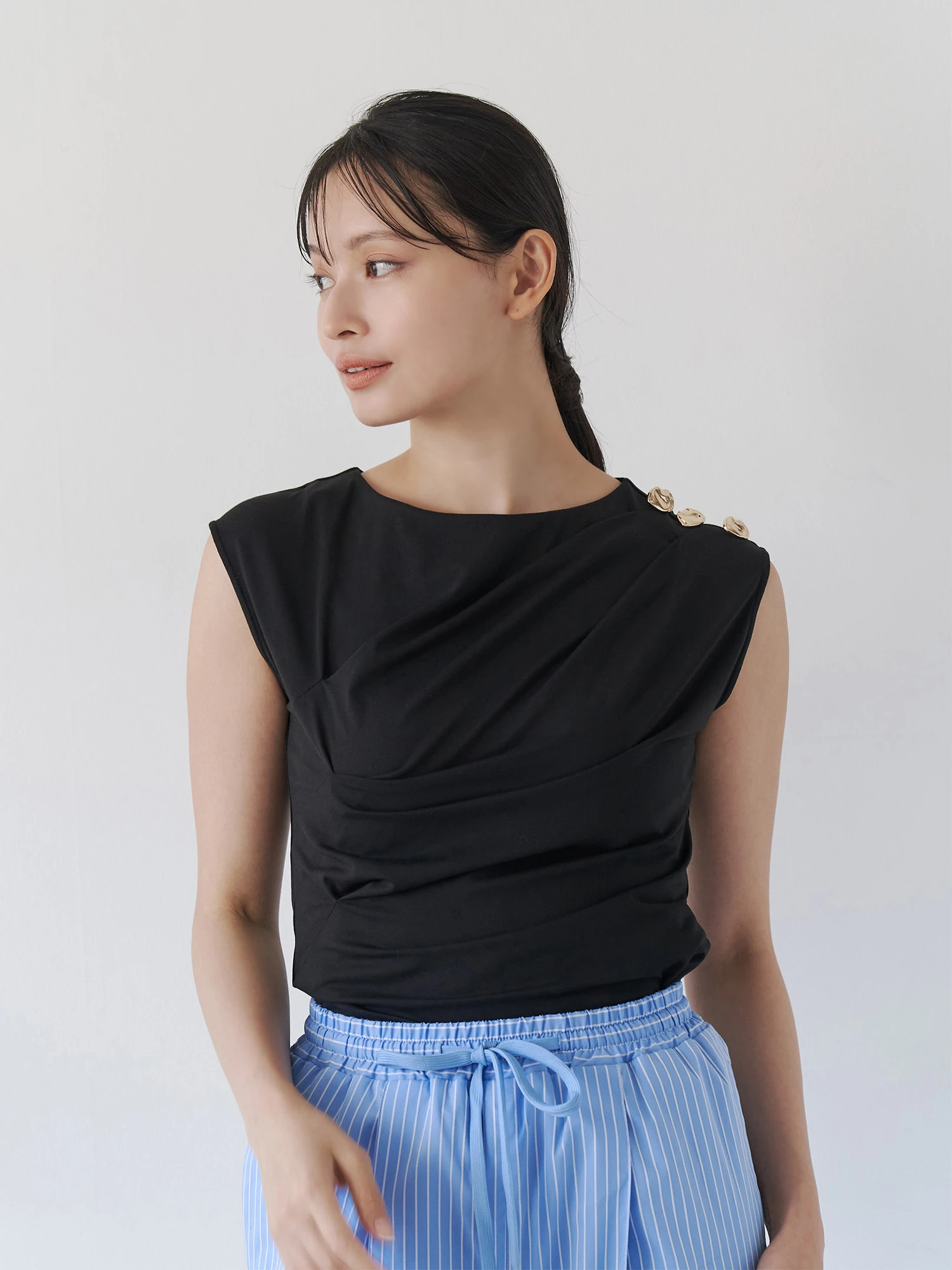 tシャツ タックアシメフレンチカットソー レディース タックアシメフレンチカットソー | レディースファッション通販
