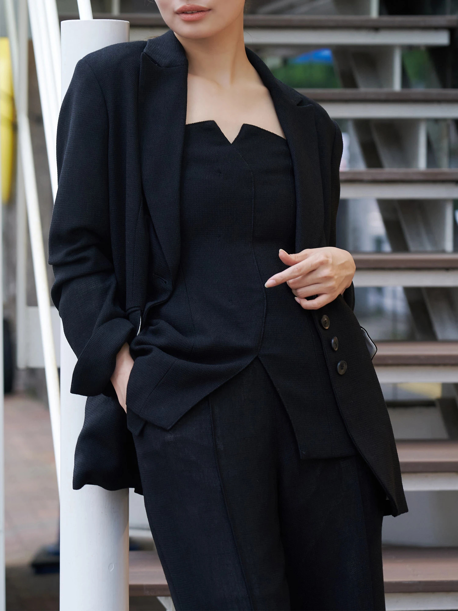 カラミジャケット 自由区｜カラミツイードノーカラー ジャケット | Rakuten Fashion(楽天