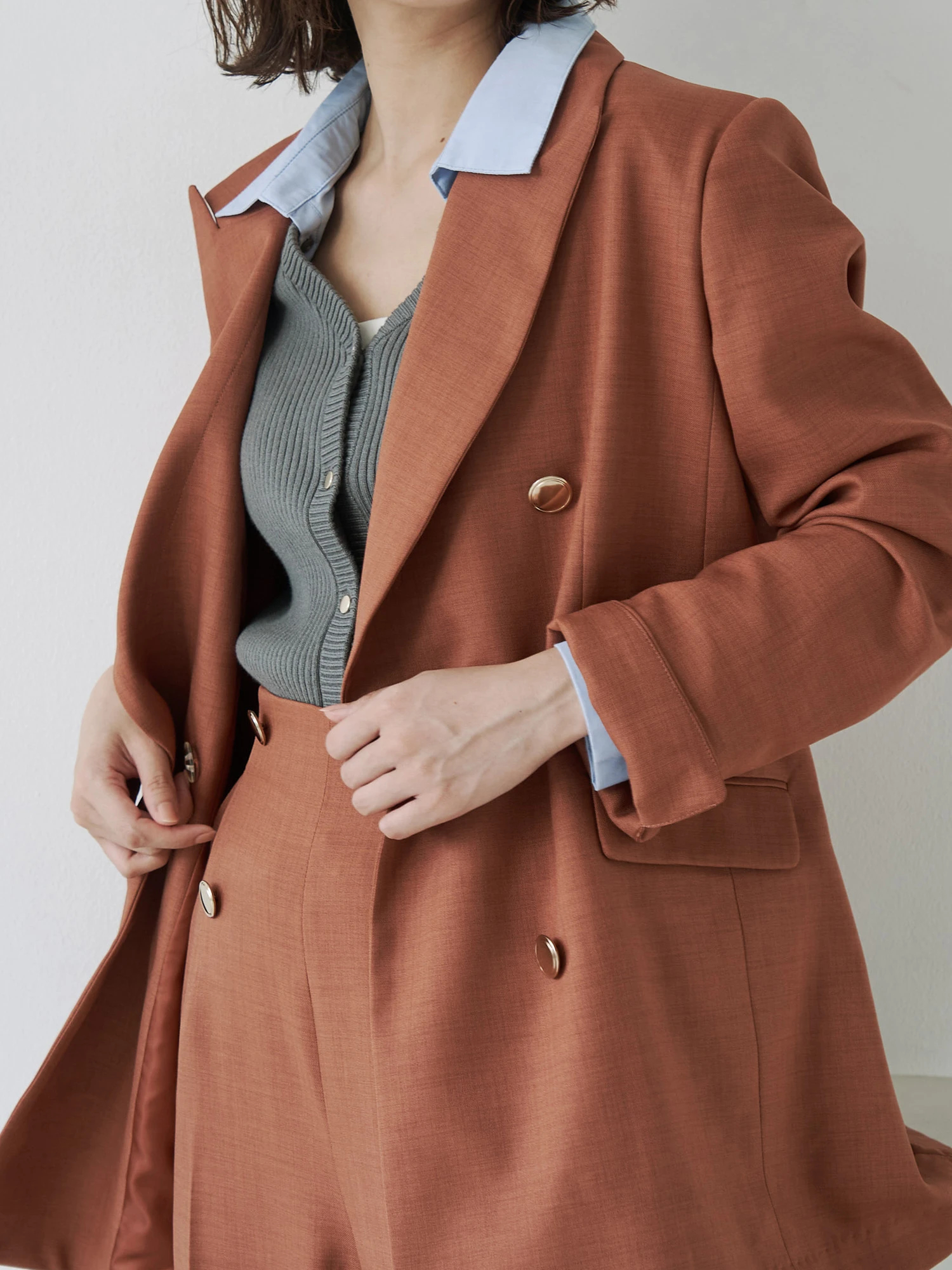 【TONAL】トーナル ノーカラージャケット セットアップ 3点セット オフ白M TONAL】トーナル ノーカラージャケット セットアップ 3点セット オフ白M