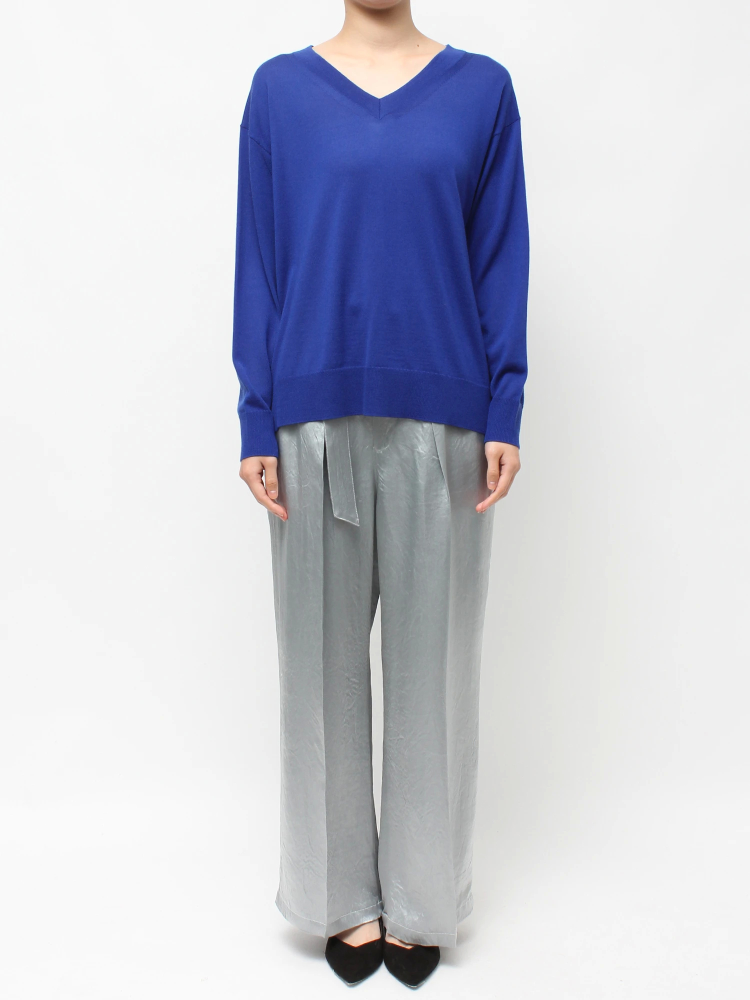 ロロピアーナウールVネックニット | レディースファッション通販の