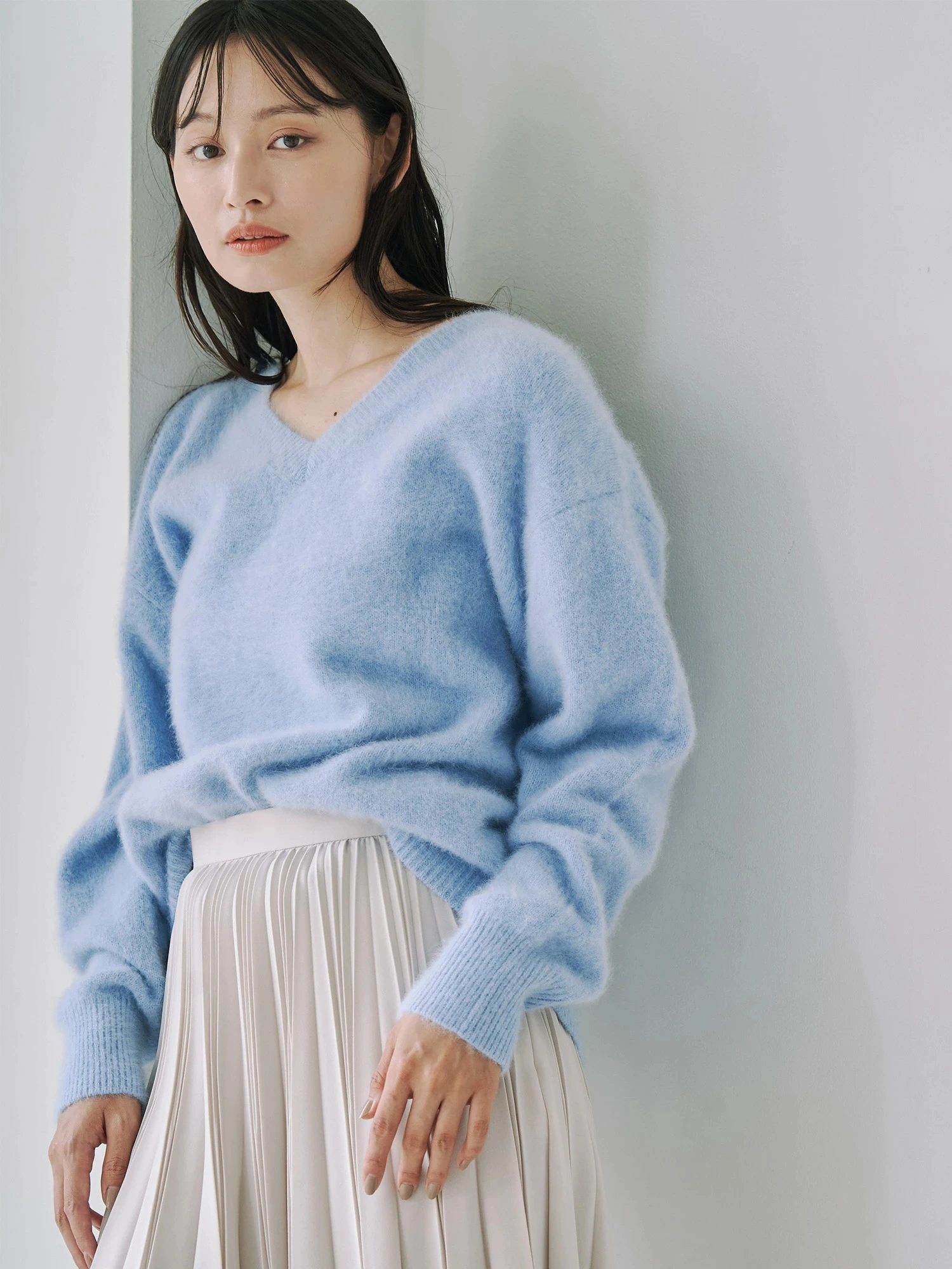 PREMIUM FOX×CASHMERE Vネックプルオーバー | レディースファッション