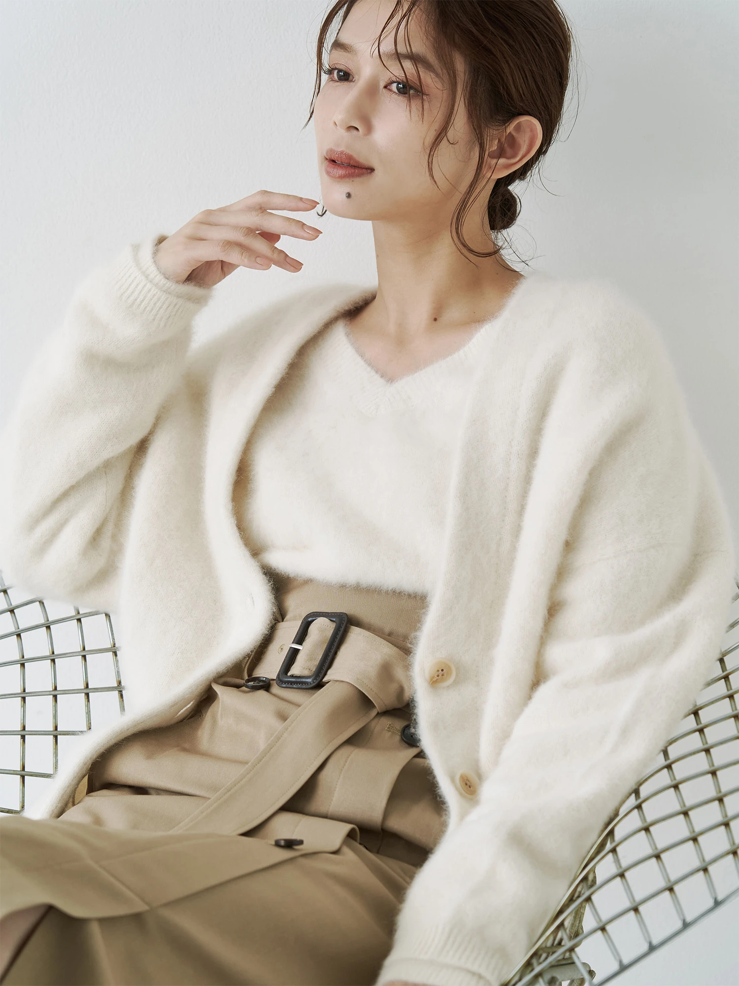 PREMIUM FOX×CASHMERE Vネックカーデ | レディースファッション通販の