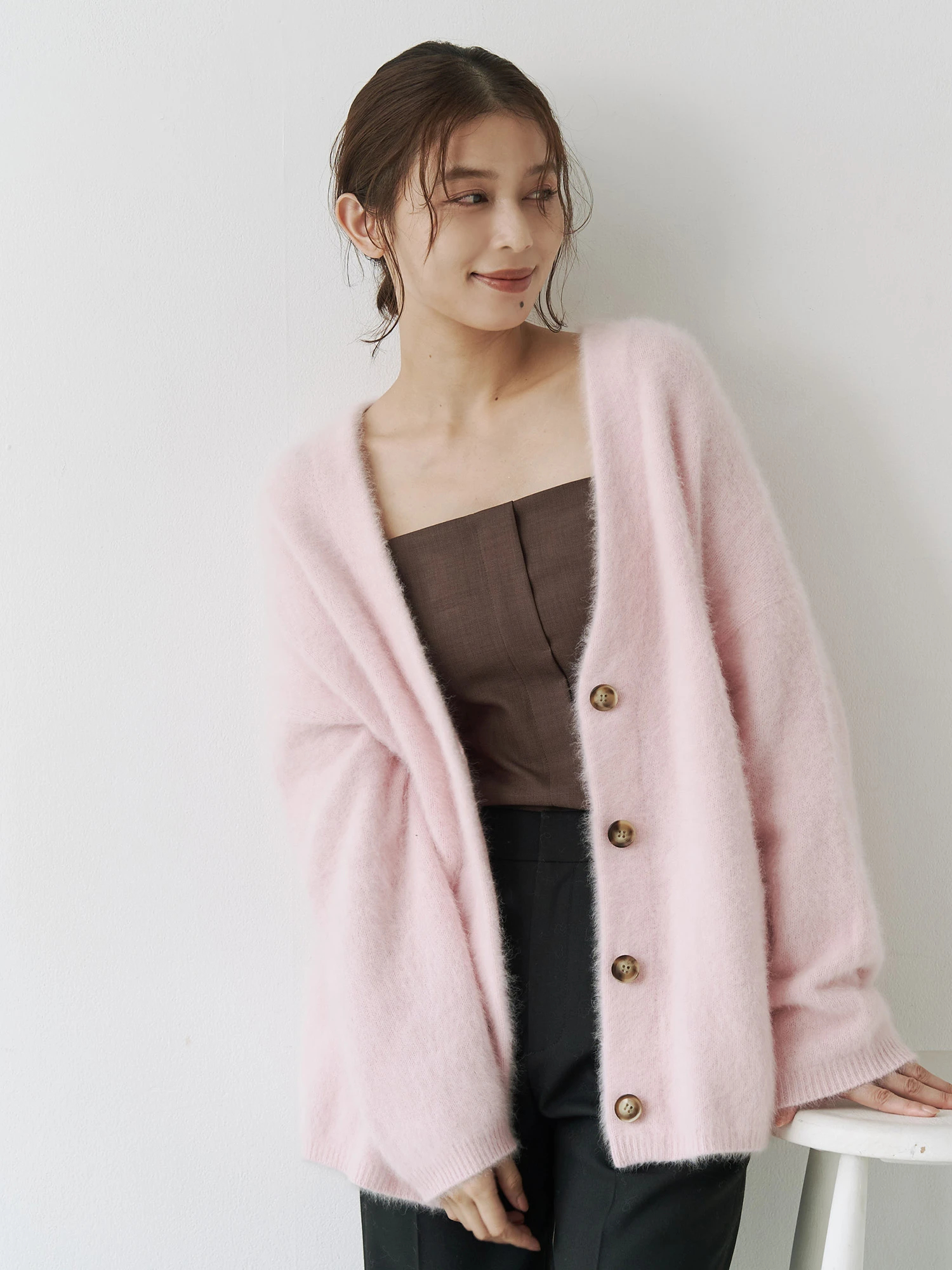 PREMIUM FOX×CASHMERE Vネックカーデ | レディースファッション通販の