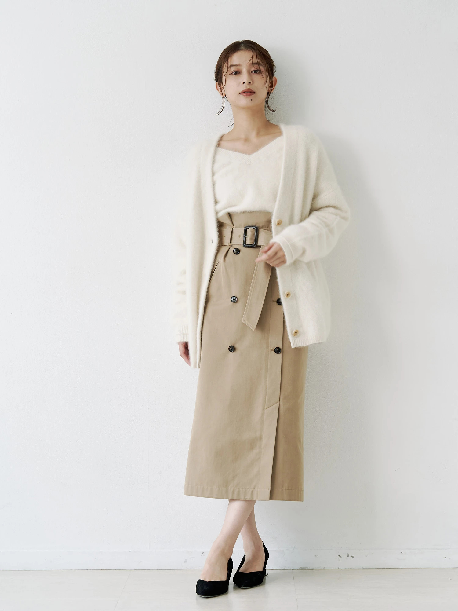 PREMIUM FOX×CASHMERE Vネックカーデ | レディースファッション通販の