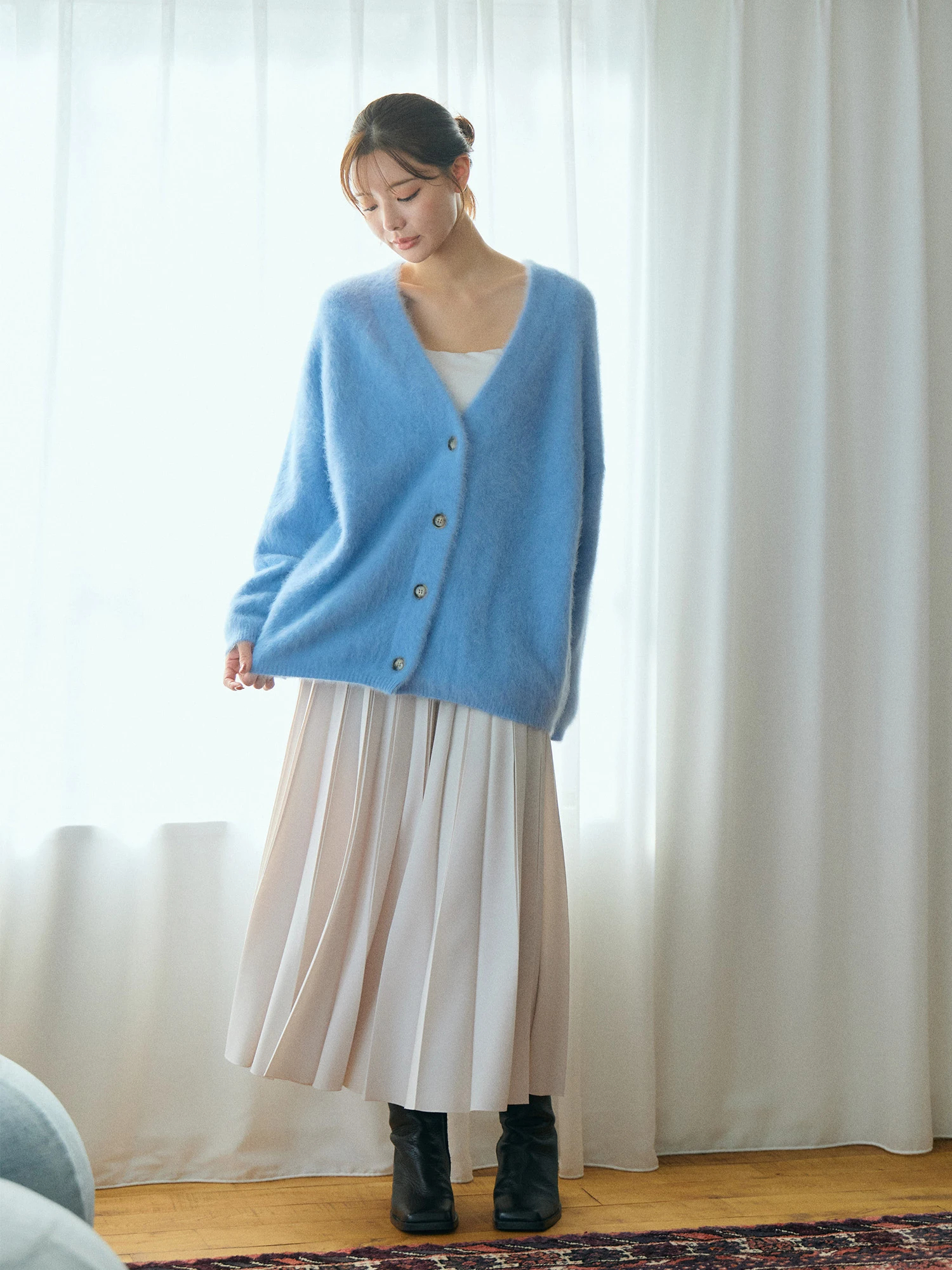 PREMIUM FOX×CASHMERE Vネックカーデ | レディースファッション通販の