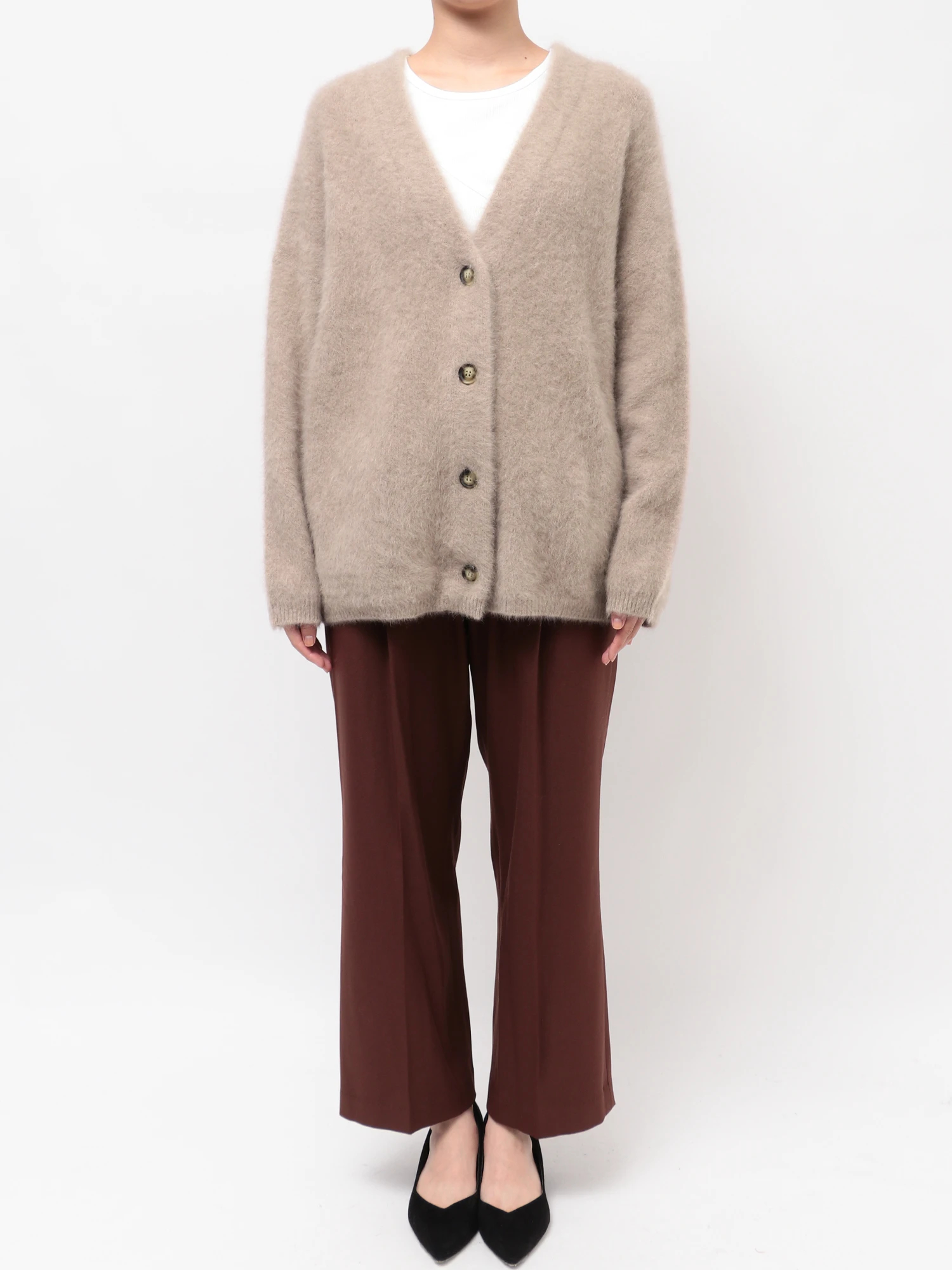 PREMIUM FOX×CASHMERE Vネックカーデ | レディースファッション通販の