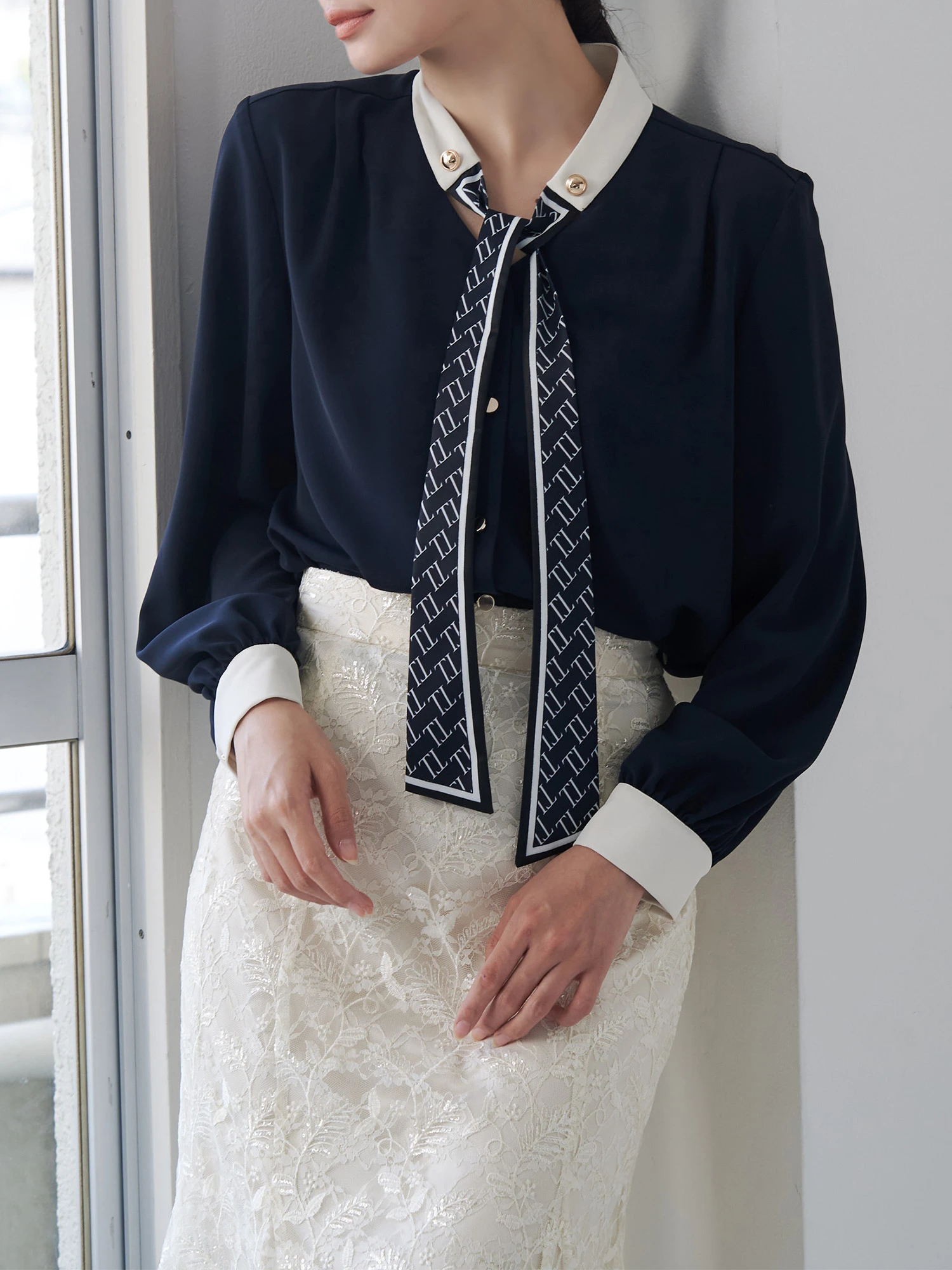 スカーフタイドッキングブラウス | レディースファッション通販