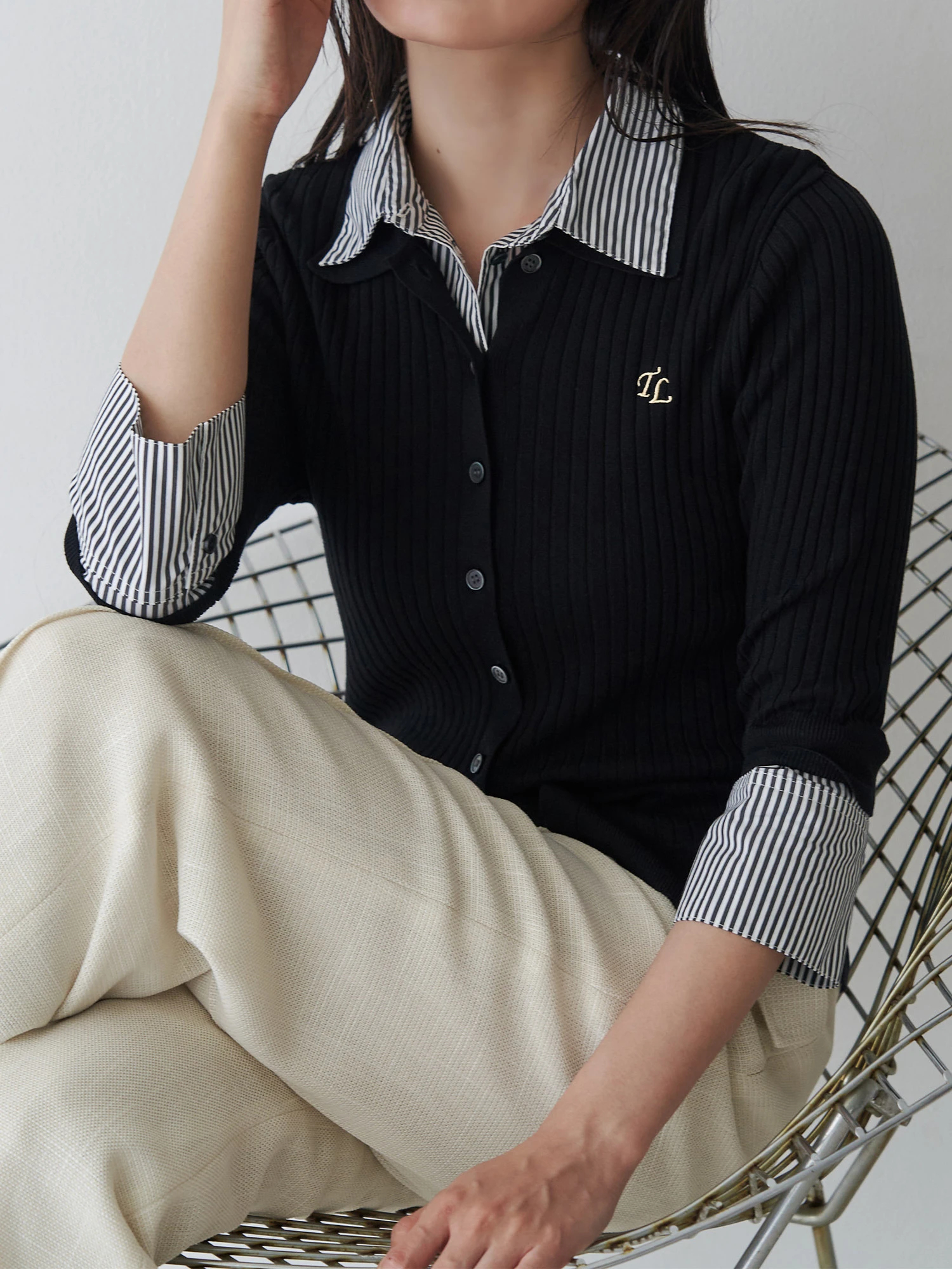 シャツドッキング2WAYリブニット | レディースファッション通販のTONAL