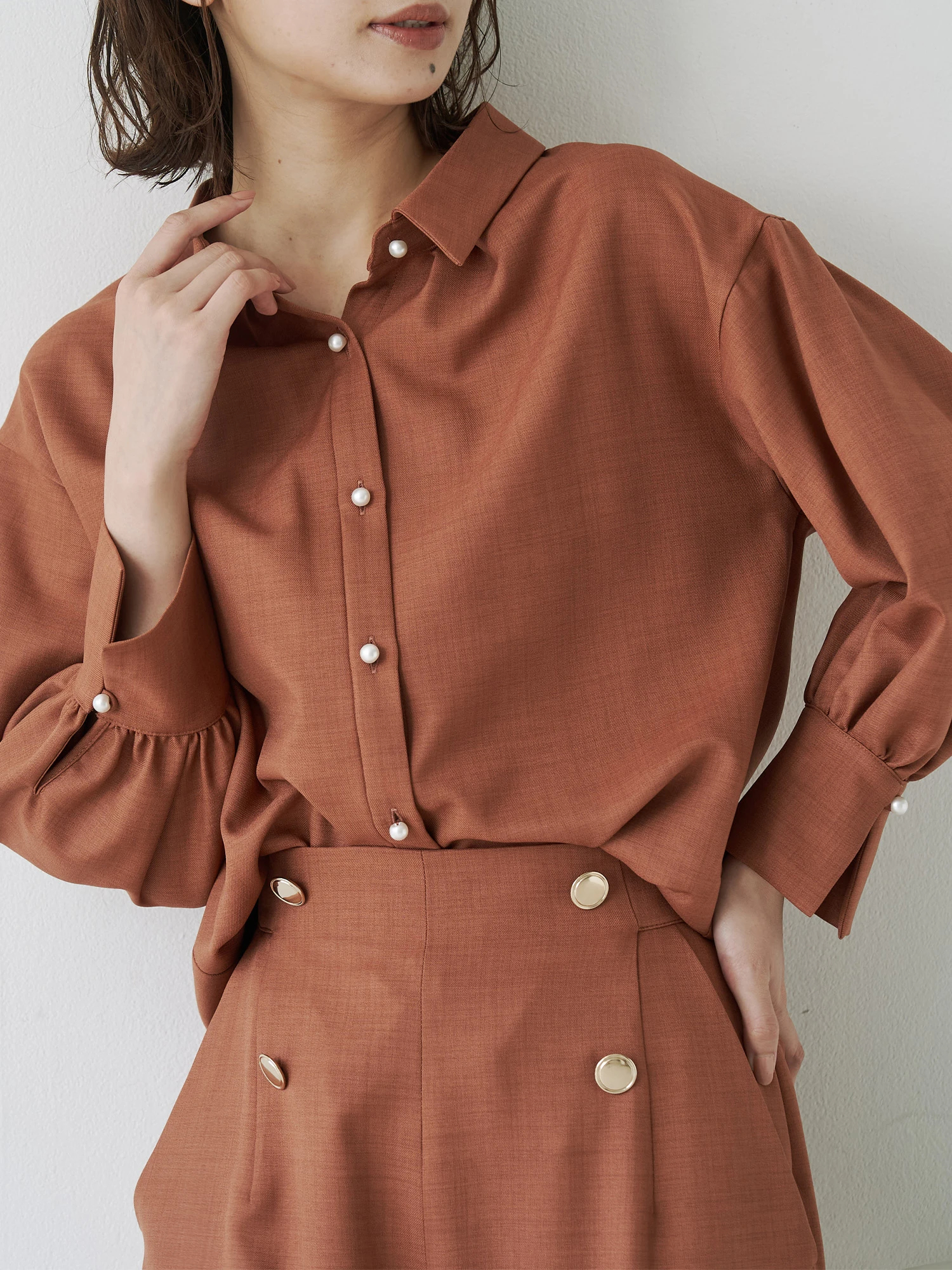 貴島明日香コラボ】マルチセットパール釦シャツ | レディース