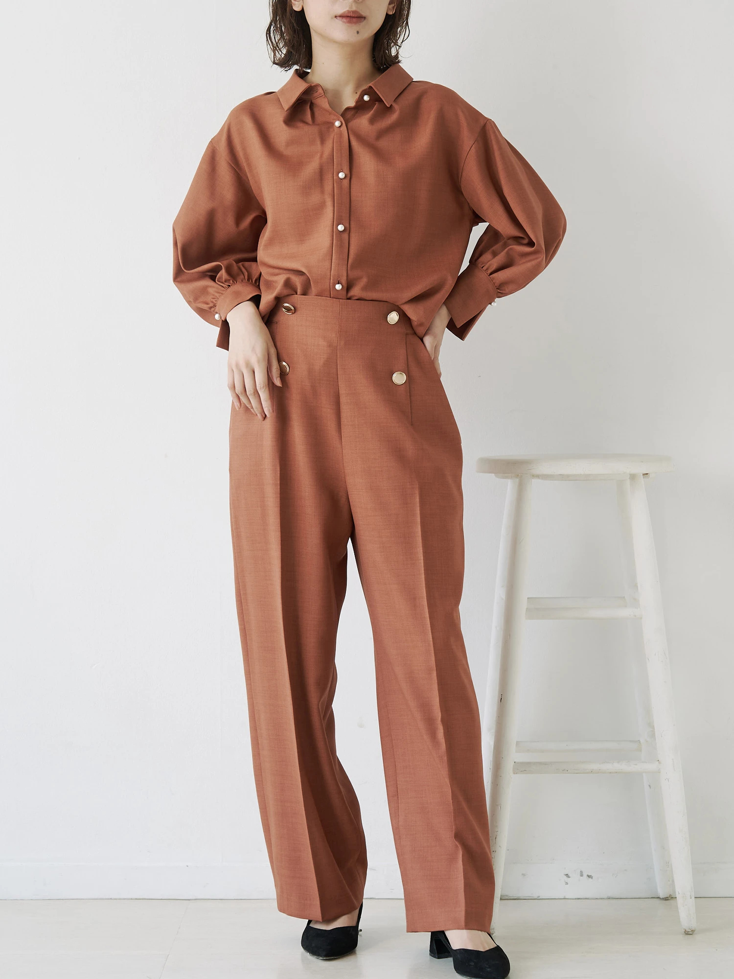 貴島明日香コラボ】マルチセットパール釦シャツ | レディース