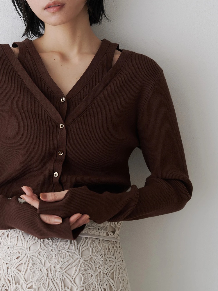 レイヤードリブニット | レディースファッション通販のTONAL（トーナル  