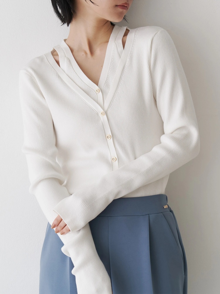 レイヤードリブニット | レディースファッション通販のTONAL（トーナル  