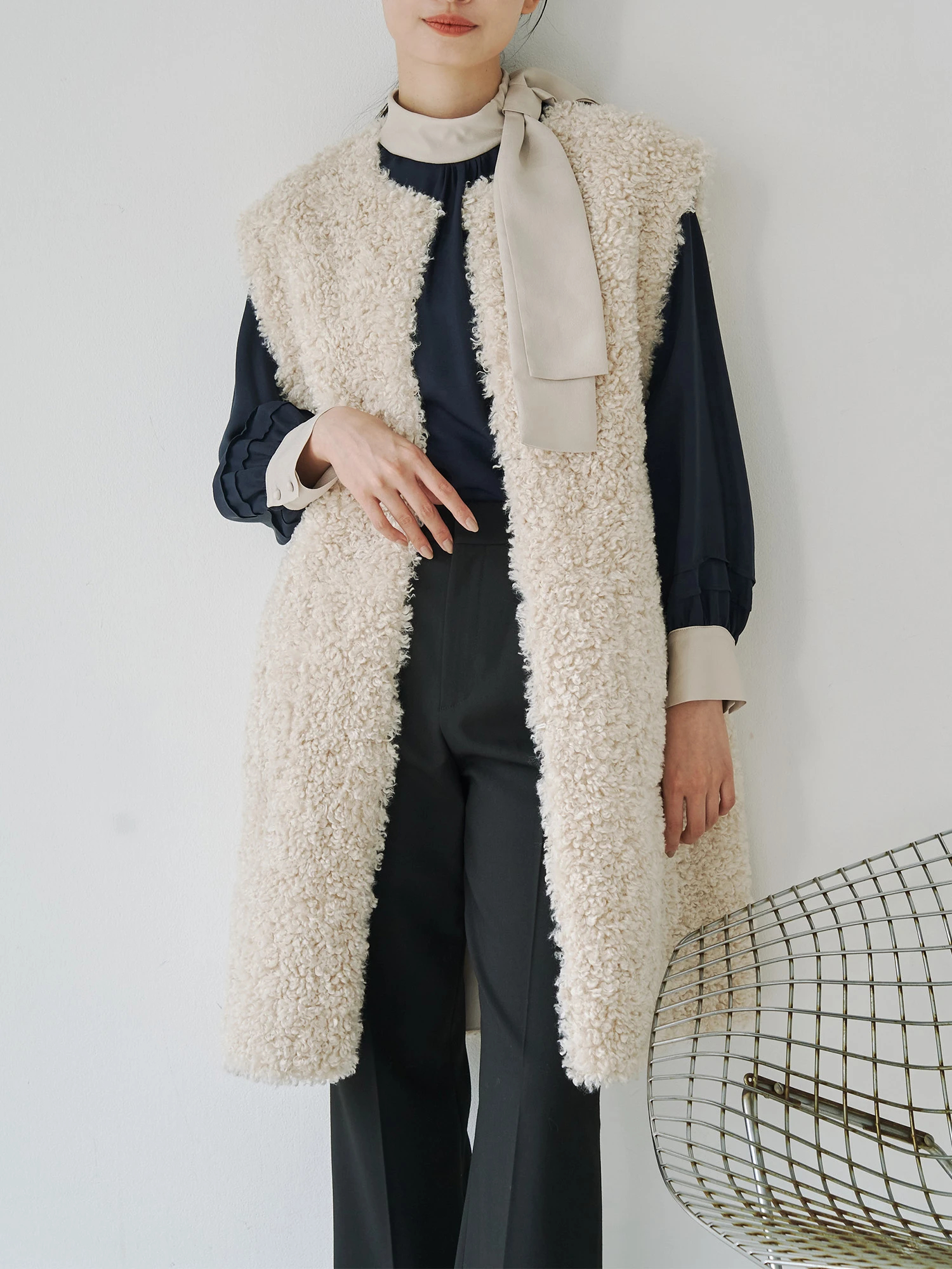 フェイクムートンリバーシブルジレ | レディースファッション通販の