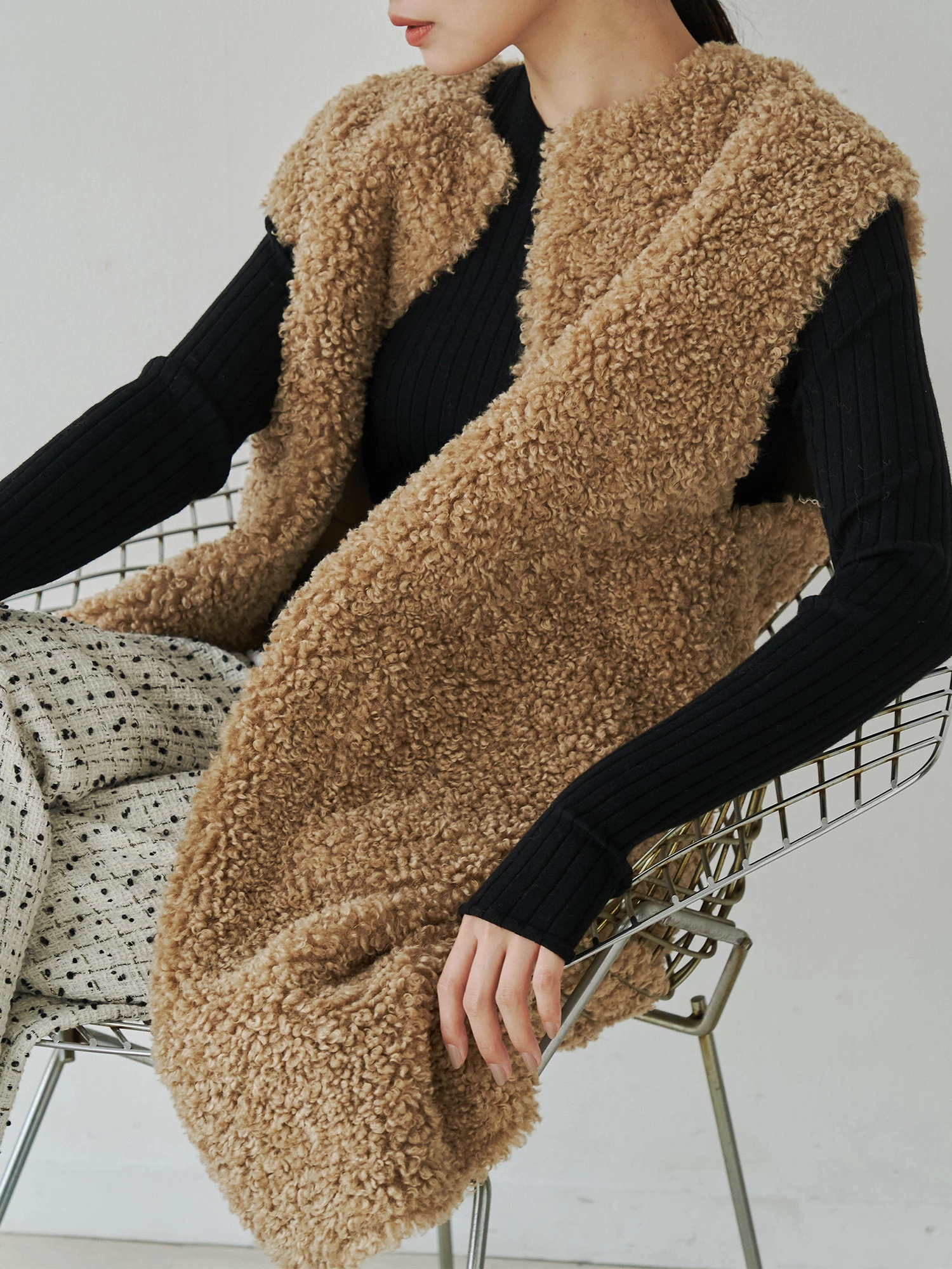 フェイクムートンリバーシブルジレ | レディースファッション通販の