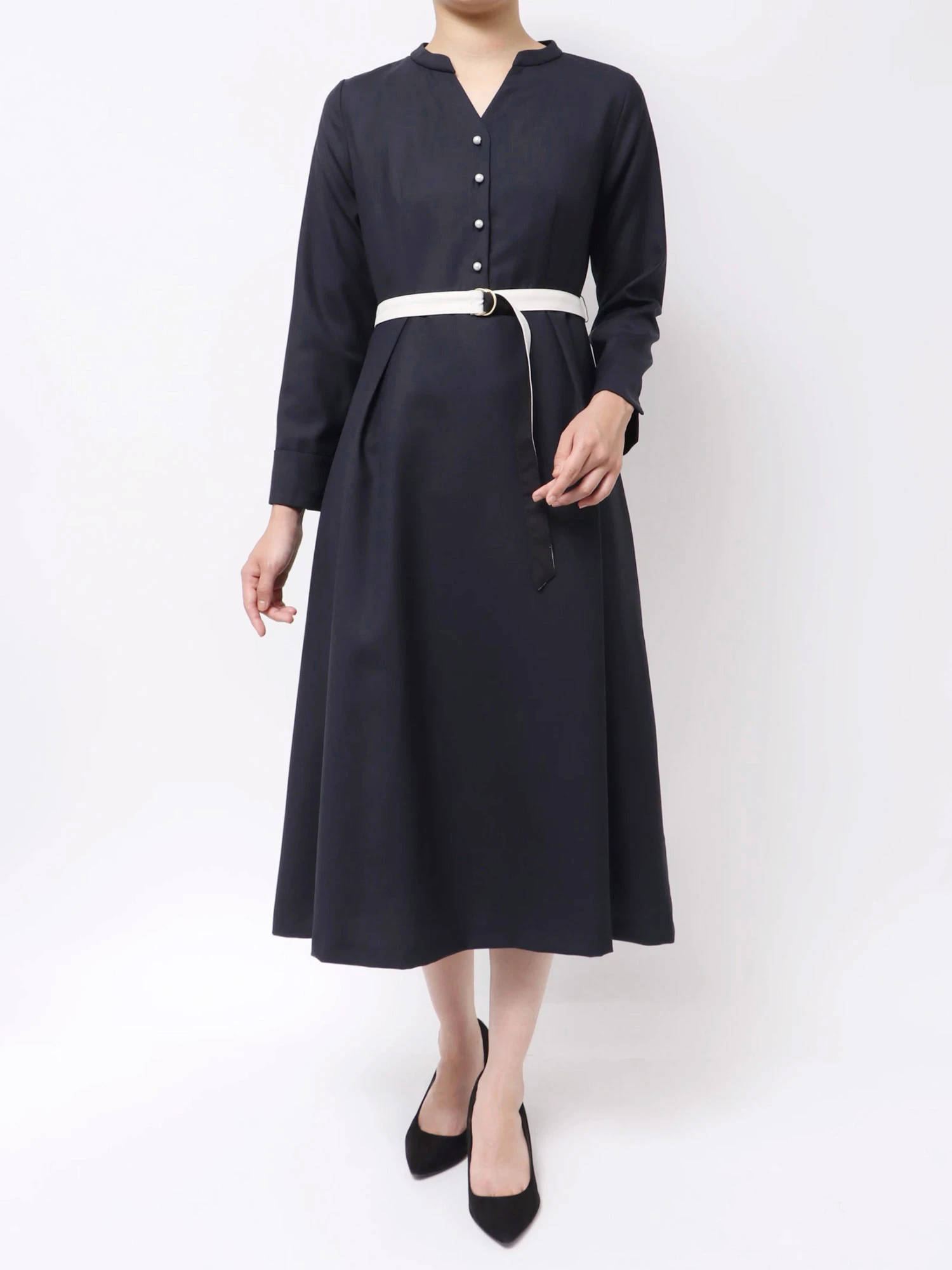 パールボタンフレアワンピース | レディースファッション通販のTONAL