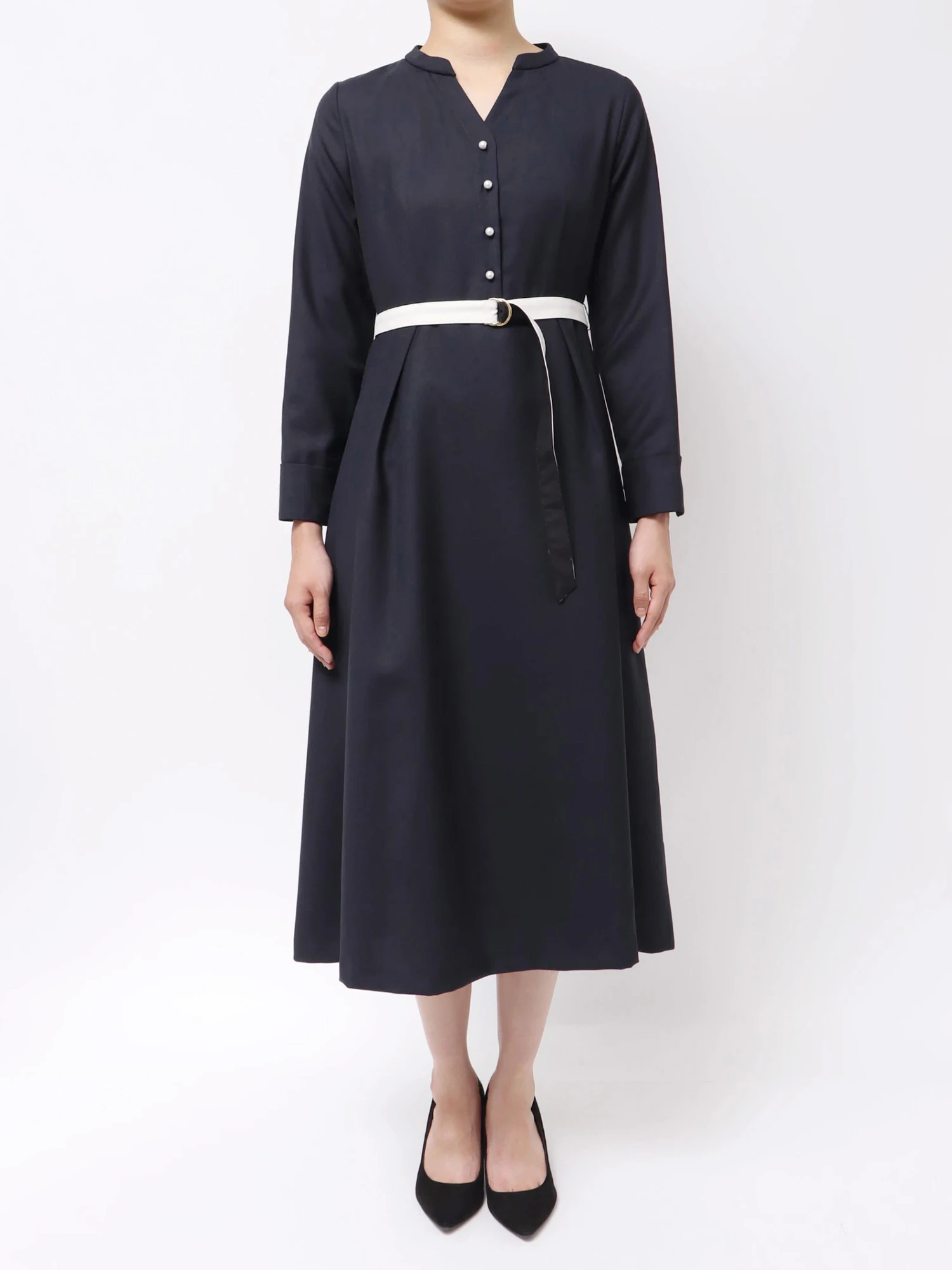 パールボタンフレアワンピース | レディースファッション通販のTONAL