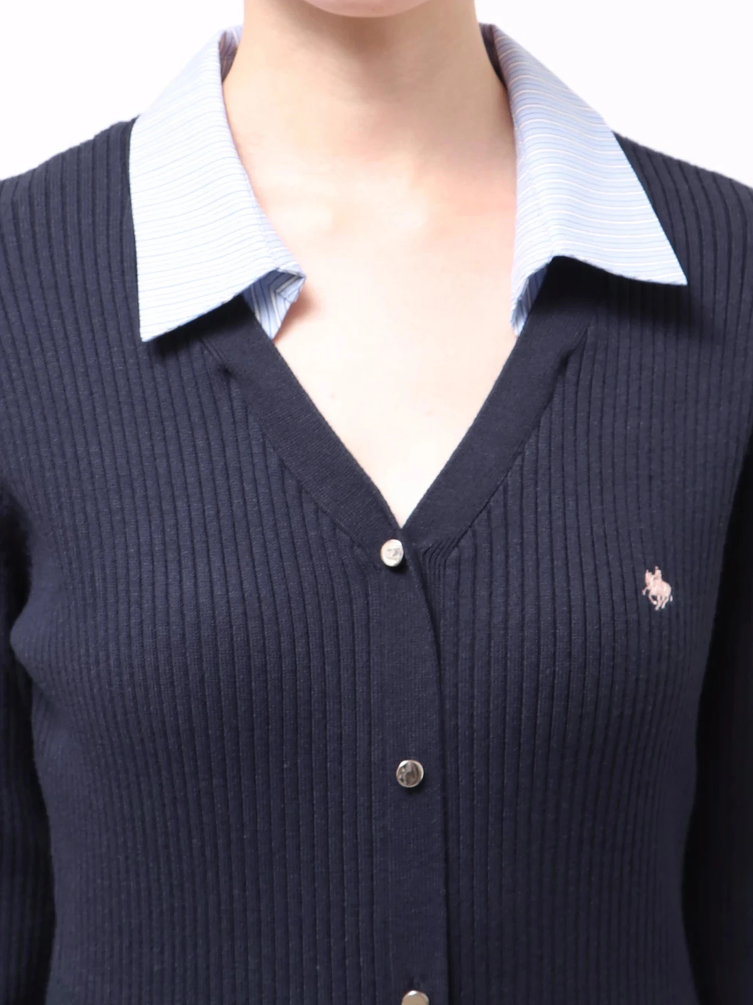 POLOBCS】シャツドッキングニットワンピース | レディースファッション