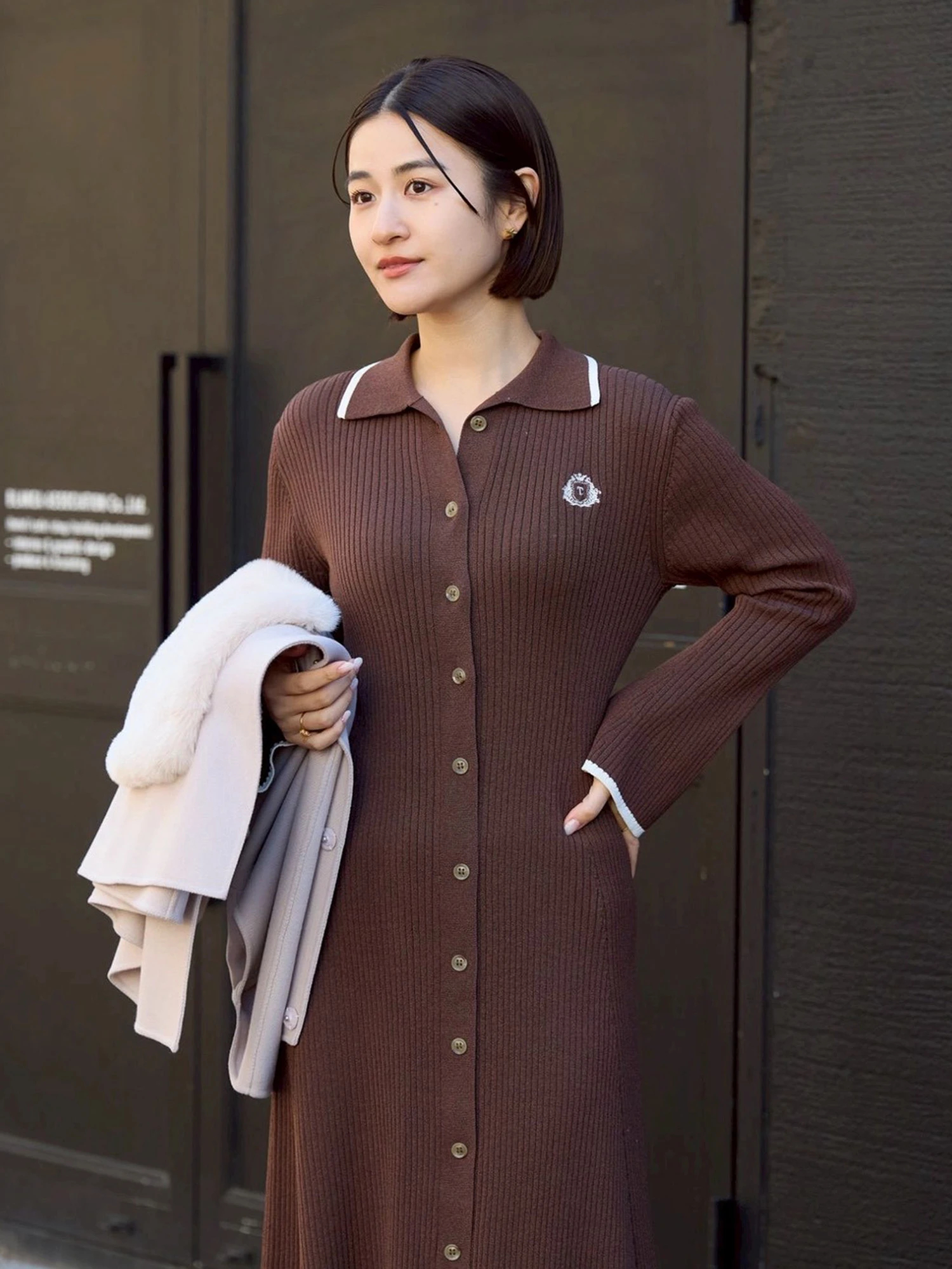 未使用品　ポロラルフローレン　4サイズ　エンブレム刺繍　ニット地　ブレザー POLO RALPH LAUREN ニット エンブレム刺繍ブレザー ワンブレスト