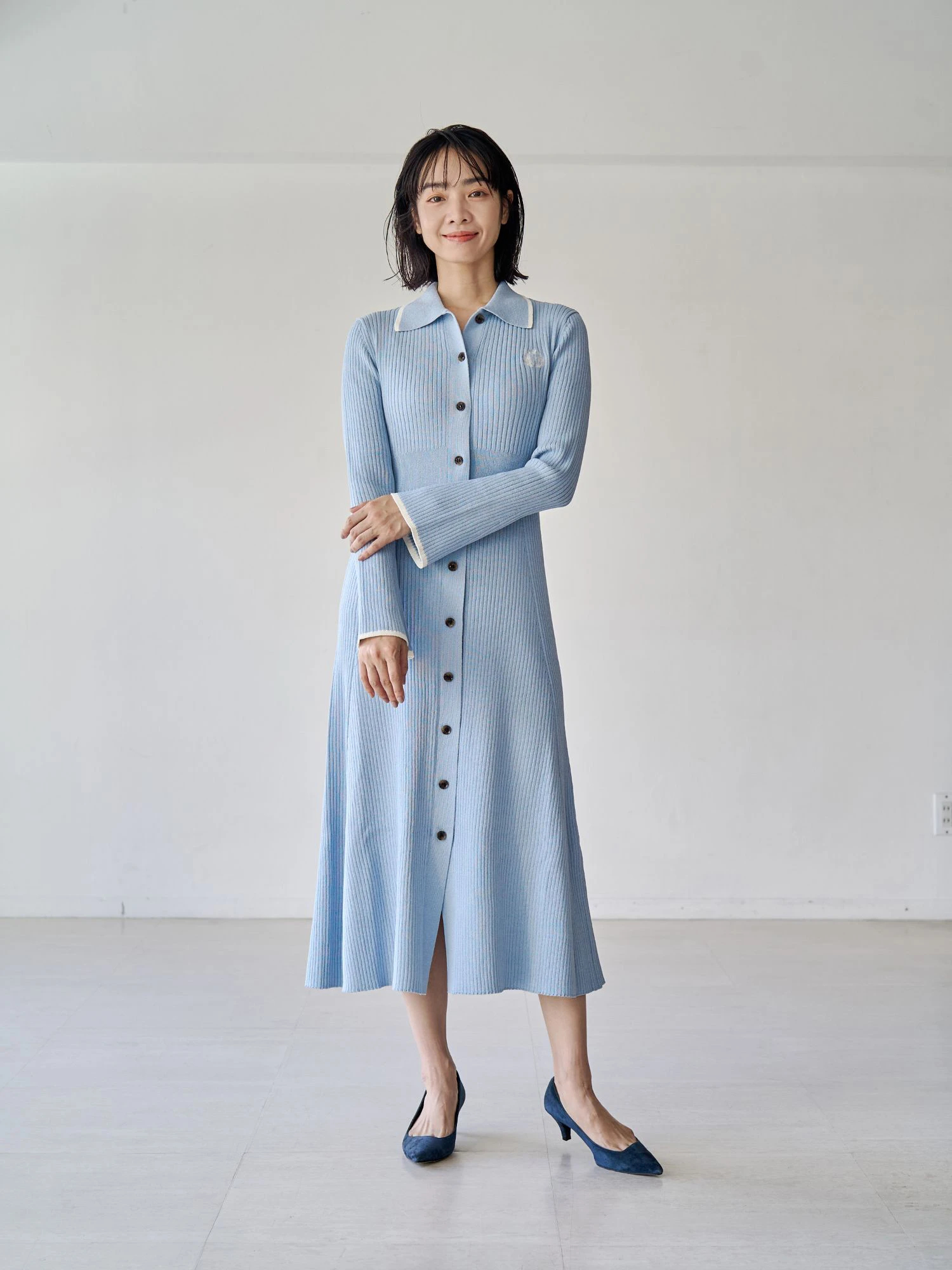 エンブレム刺繍ポロニットOP | レディースファッション通販のTONAL