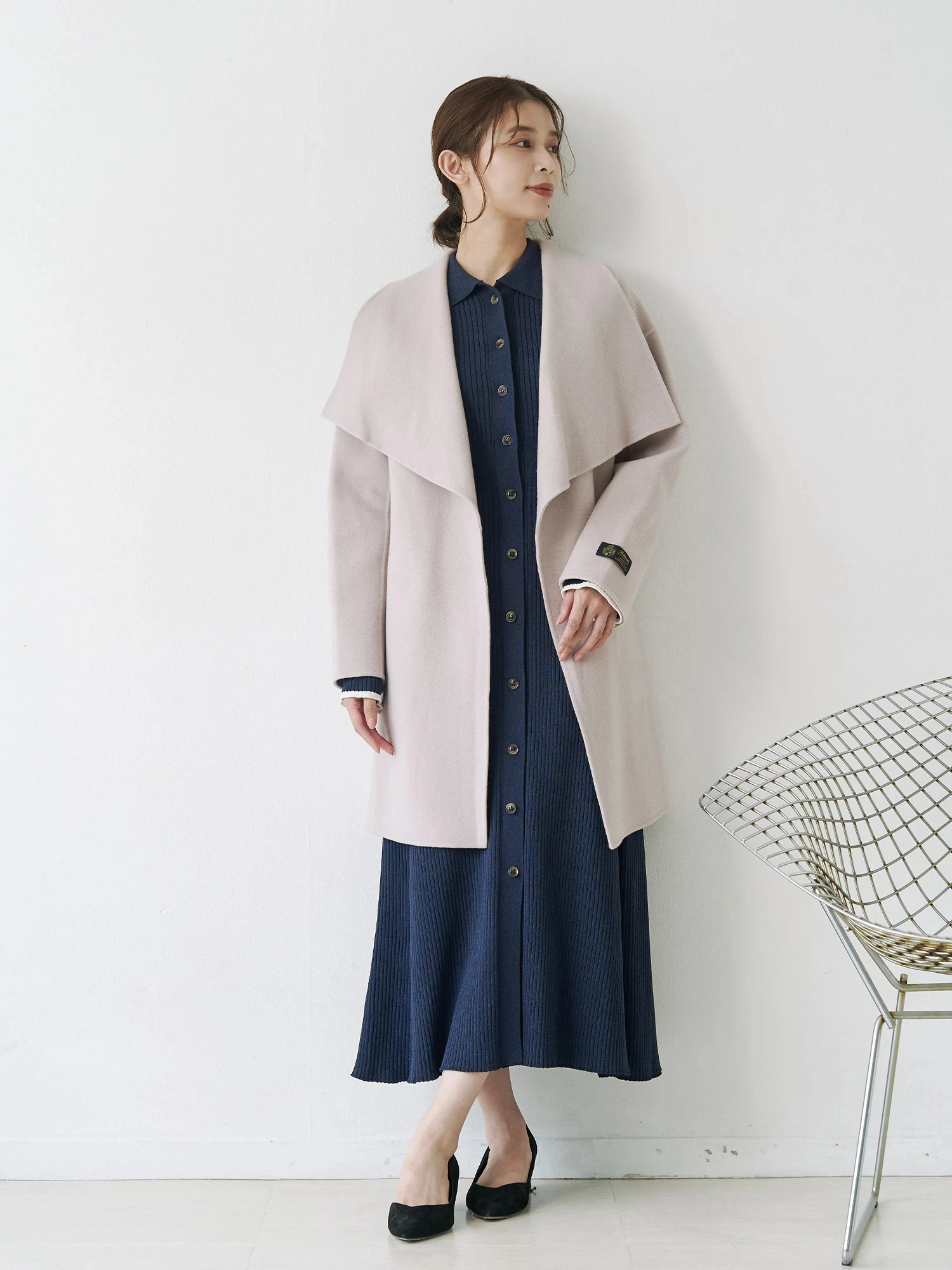 エンブレム刺繍ポロニットOP | レディースファッション通販のTONAL