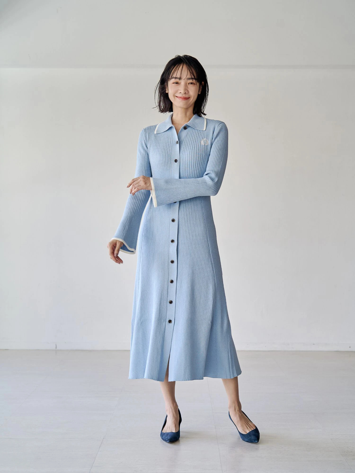 エンブレム刺繍ポロニットOP | レディースファッション通販のTONAL