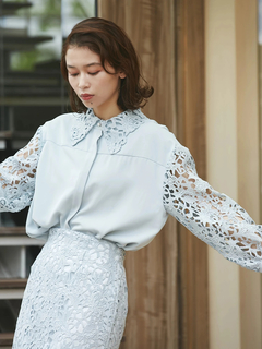 TONAL - 美品 TONAL パールボタン ブラウス スカート セットアップ  ベージュ S TONAL - 美品 TONAL パールボタン ブラウス スカート