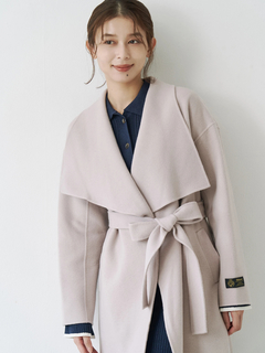 TONAL トーナル　セミフレアロングコート　モカ TONAL トーナル ビックラペル2WAYロングコート （モカ