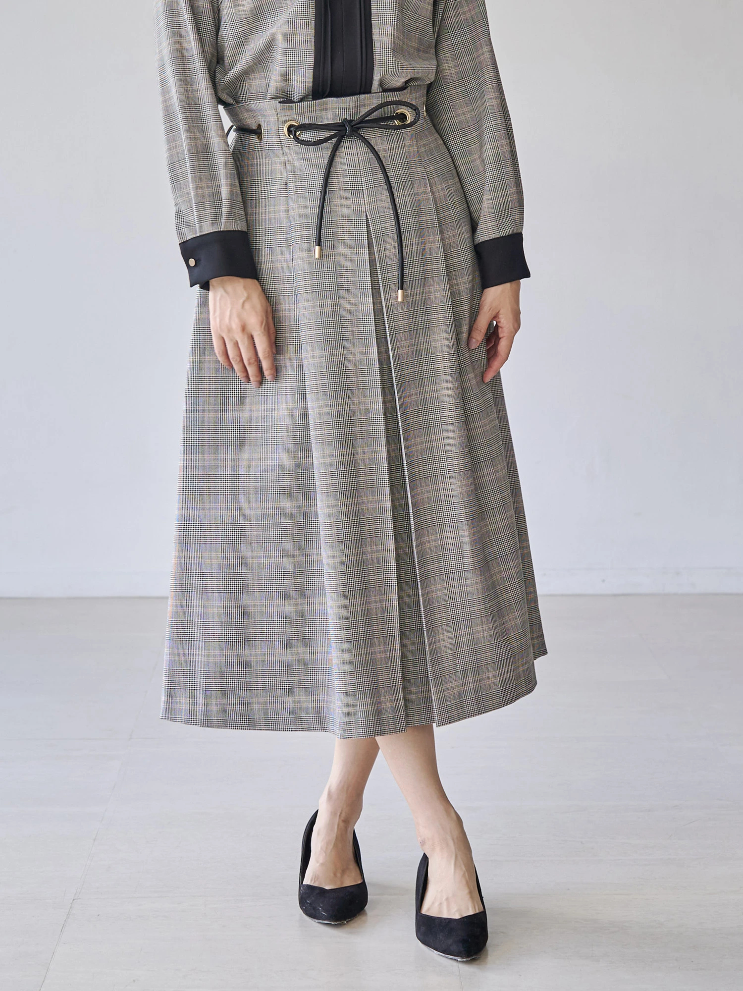 ウォームツイルハトメベルトタックフレアスカート | レディース