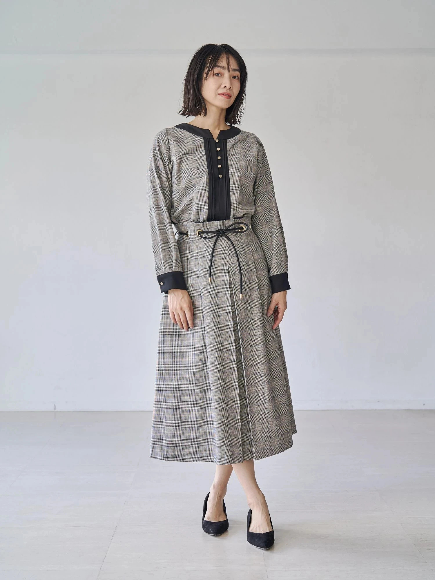 ウォームツイルハトメベルトタックフレアスカート | レディース