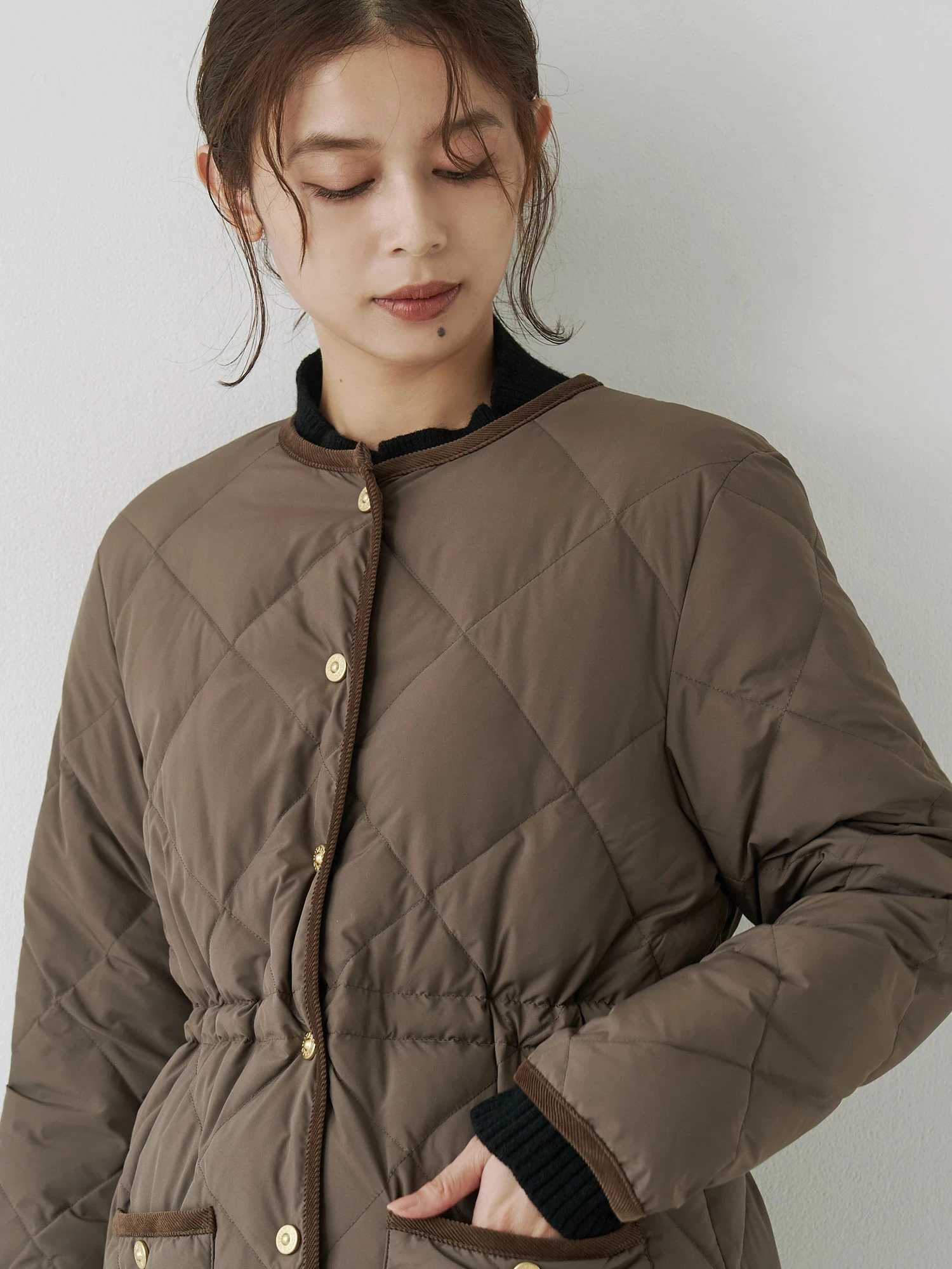 TAIONコラボノーカラーロングダウンコート | レディースファッション