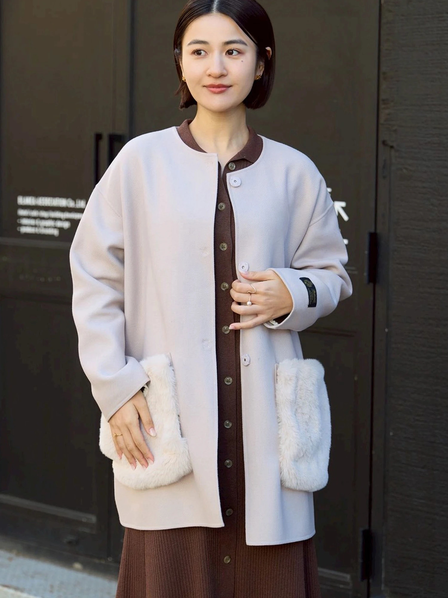 ポケットファーリバーコート | レディースファッション通販のTONAL