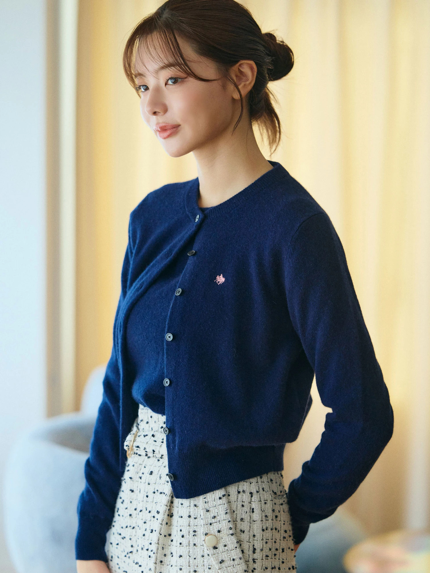 POLOBCSコラボ】カシミヤ100クルーネックカーデ | レディース